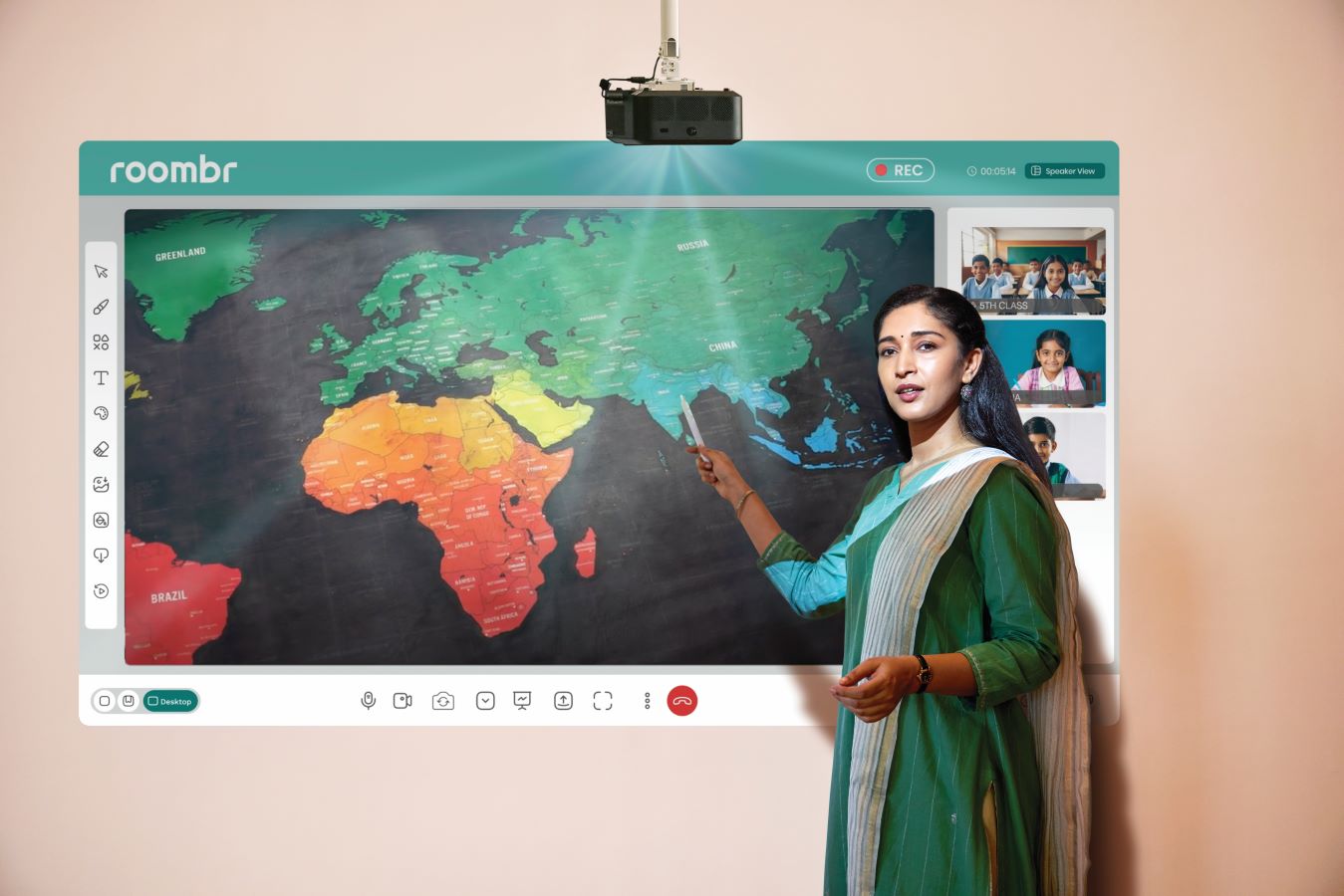 Roombr Digital Classroom with auto recording 