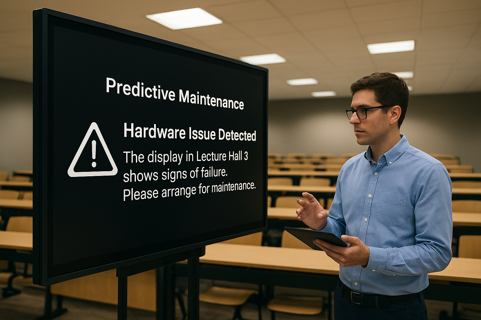 AI-powered digital smart board in lecture hall