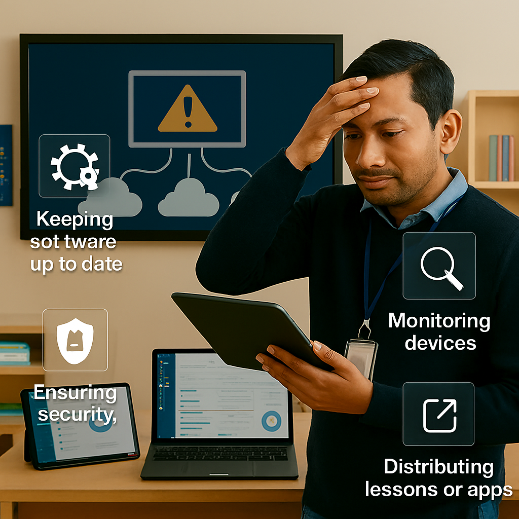 interactive flat panel display management challenges in school