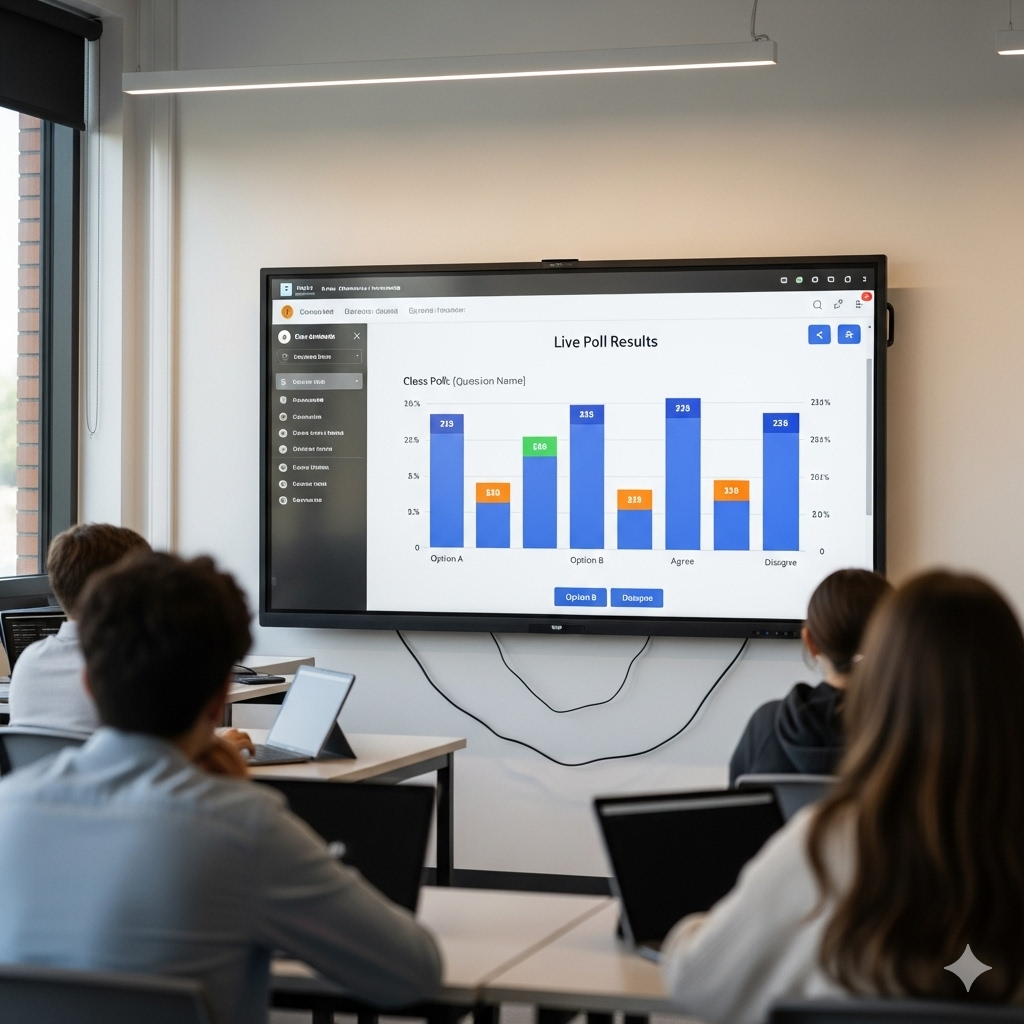real time assessment on an interactive digital board in classroom
