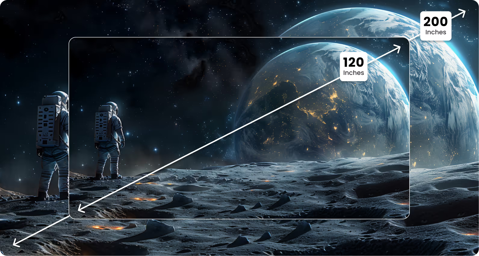 Roombr interactive display solution scaling from 120 to 200 inches
