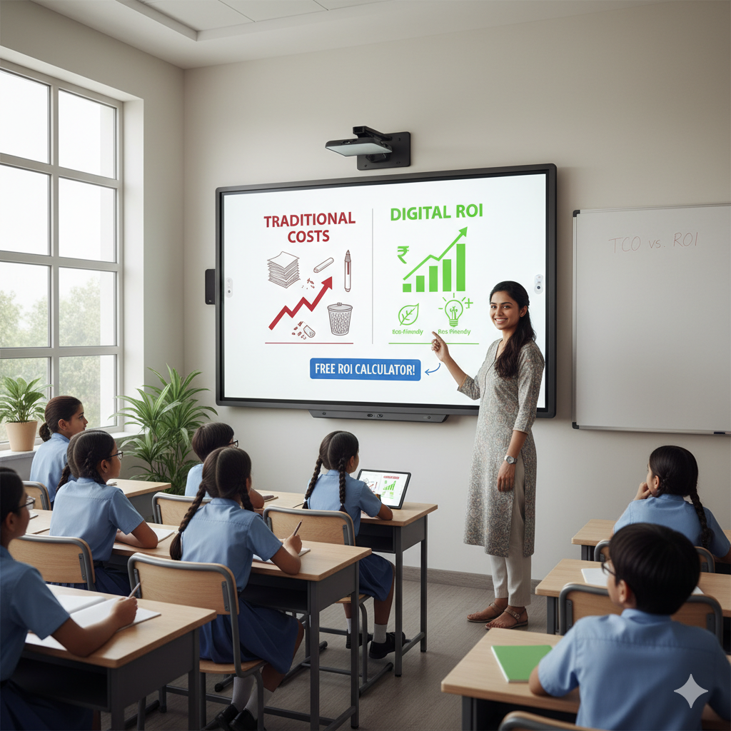 digital panel board in a smart classroom in India 