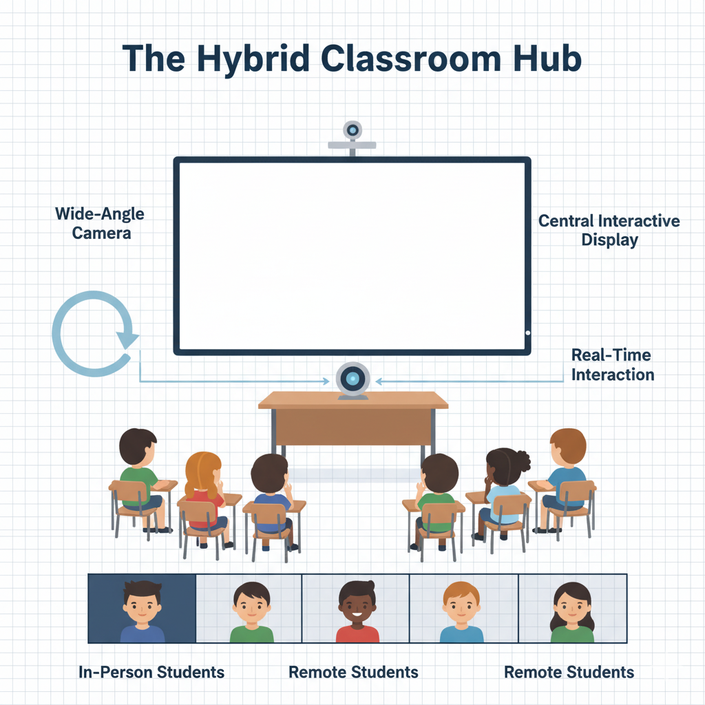 graphical representation of a hybrid classroom hub