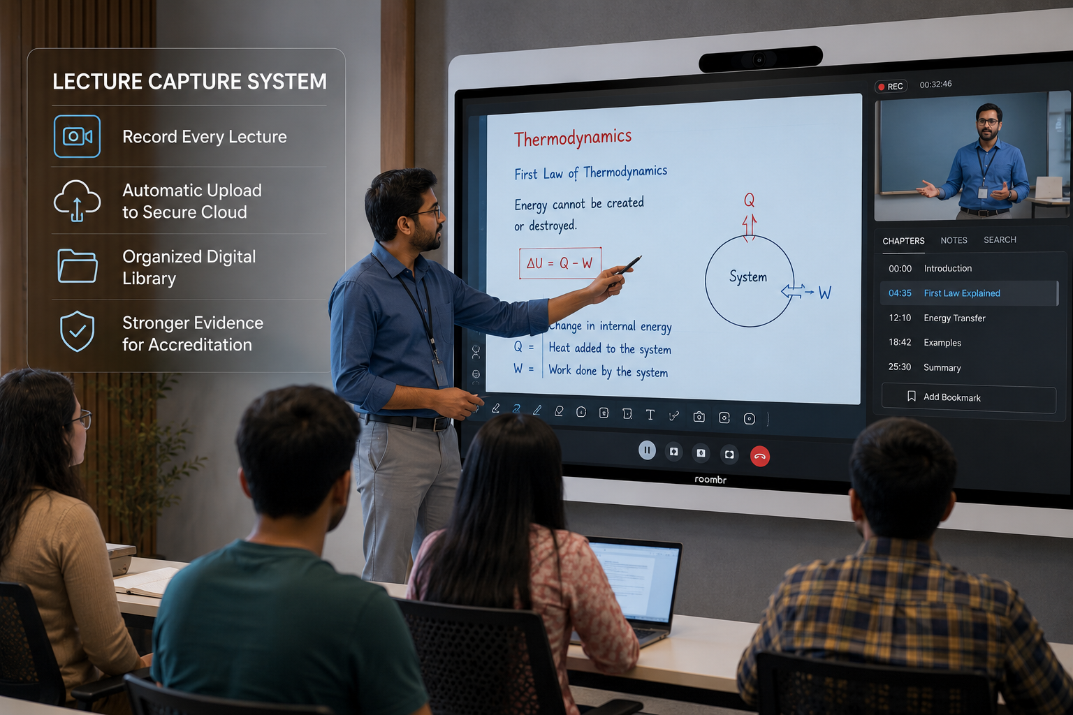 NAAC-ready lecture capture system in a smart classroom for higher education
