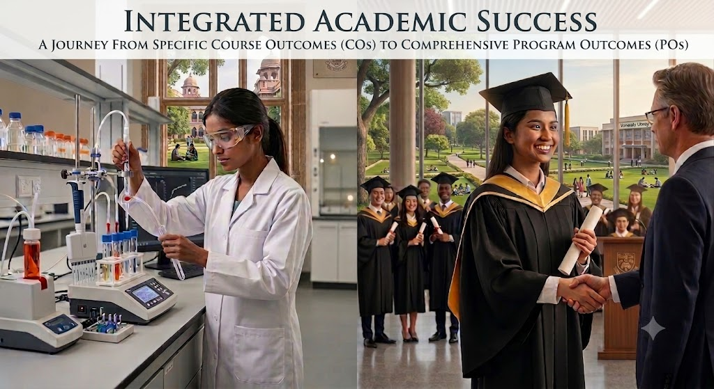 Student journey linking course outcomes and program outcomes in higher education.