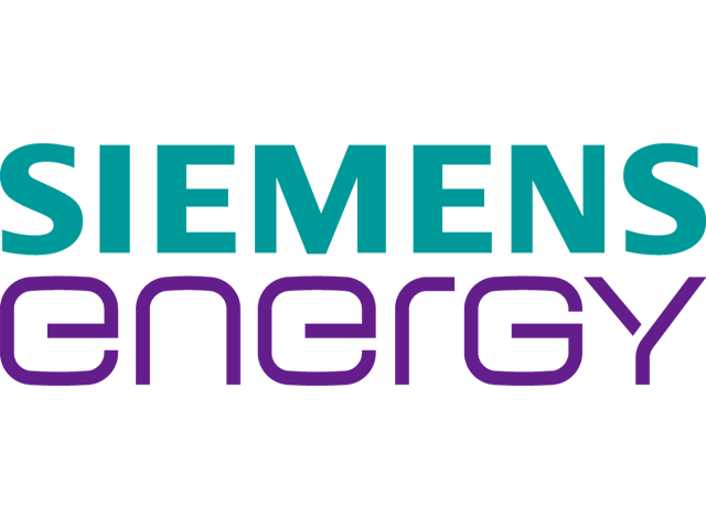 Siemens Energy logo with the word 'Siemens' in teal and 'Energy' in purple.