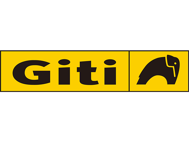 Giti logo with black text on yellow background and a stylized elephant icon.