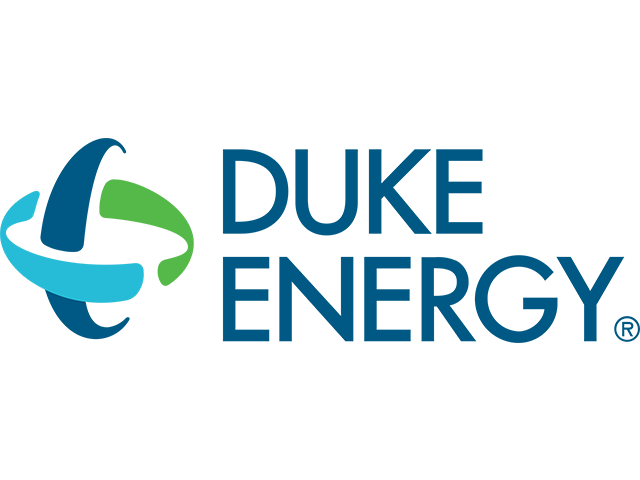 Duke Energy logo with interlocking blue and green abstract shapes.