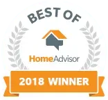 Best of HomeAdvisor 2018 Winner badge with laurel wreath.