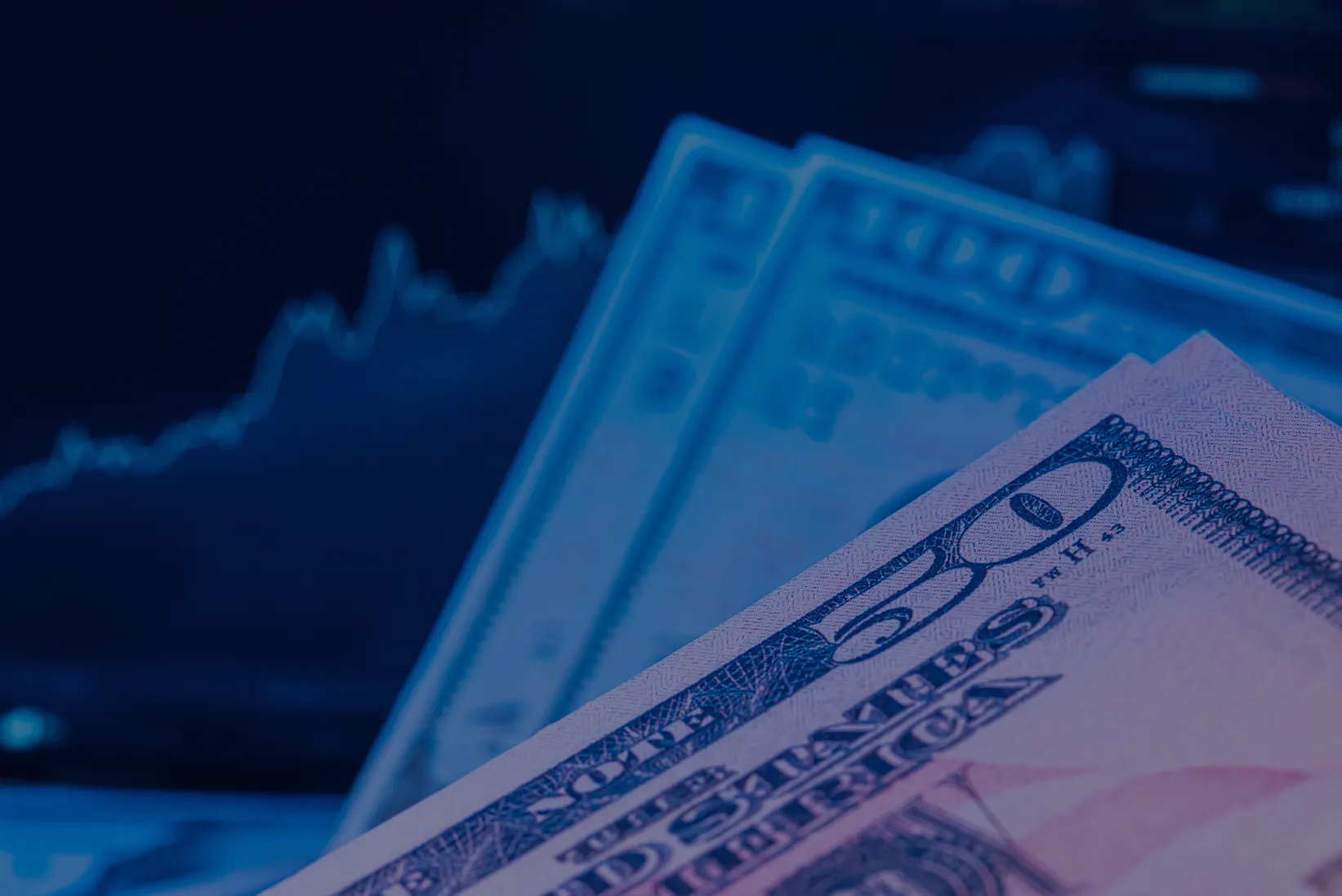 Blue chart showing hedge fund performance data
