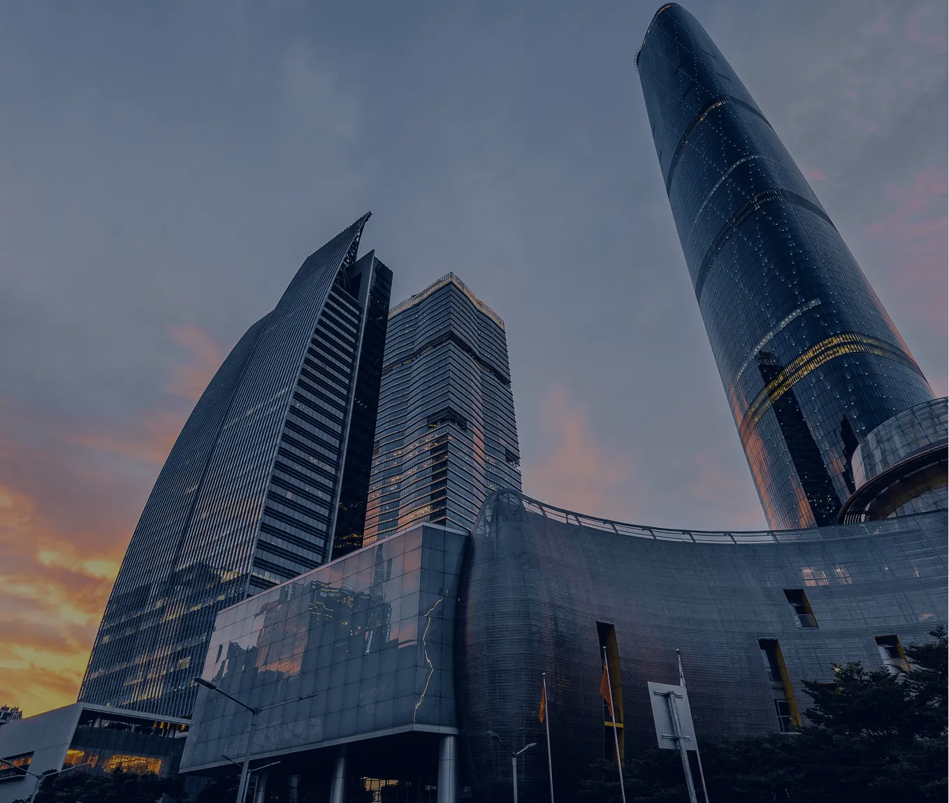 Modern corporate towers representing international finance hub