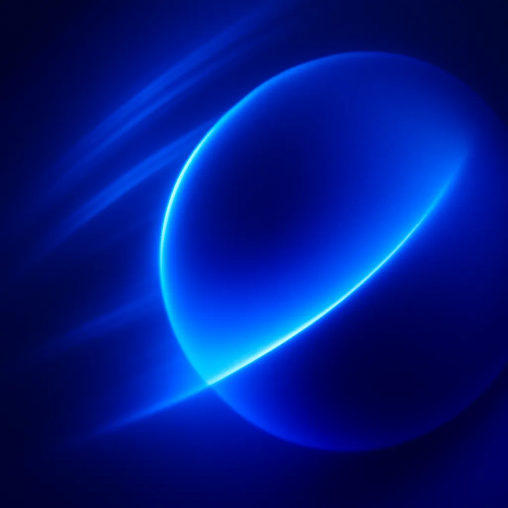 Decorative blue circular light loop