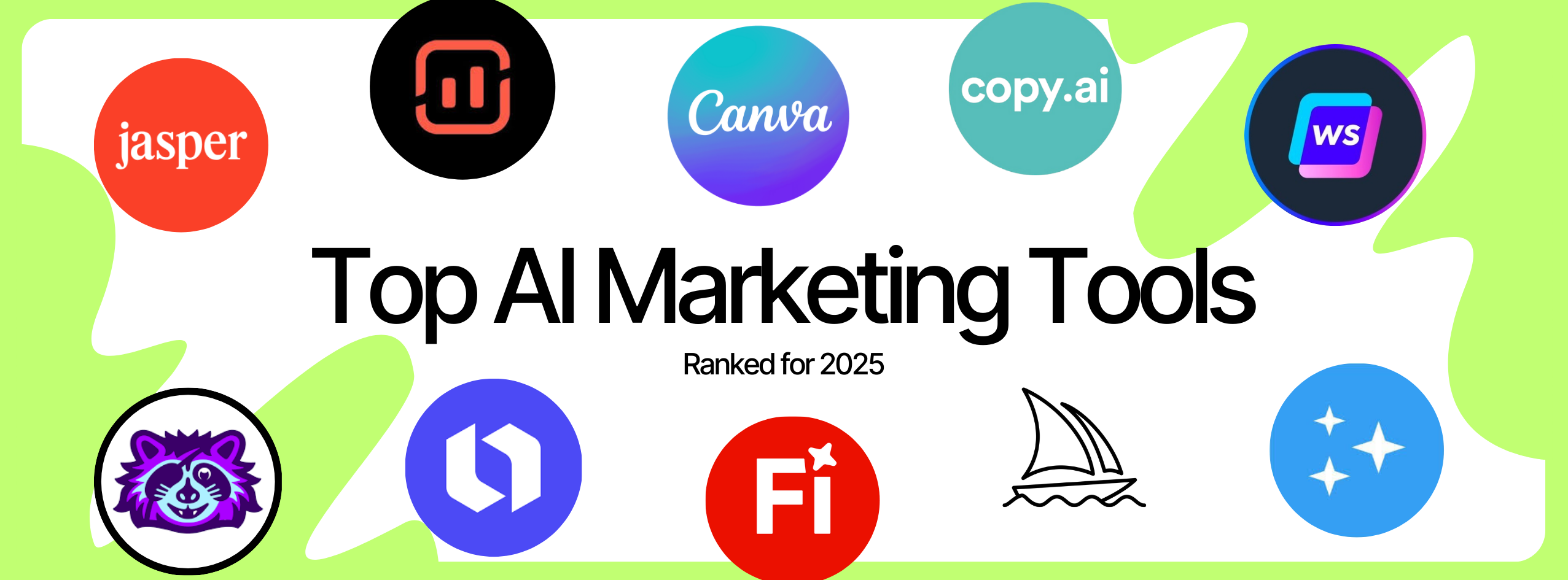 Logos of top ai marketing tools, ranked for 2025