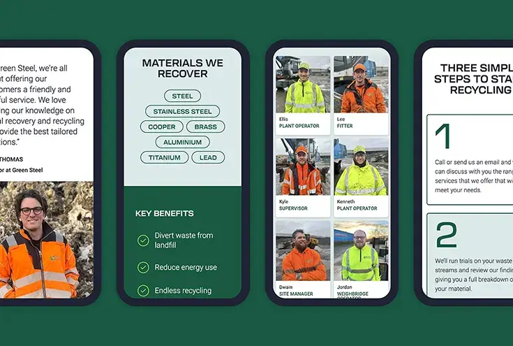 green steel web design