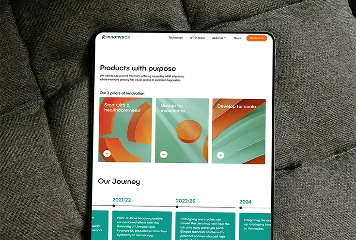 Innotive website design in ipad