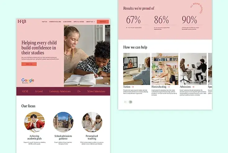 HRB education web design