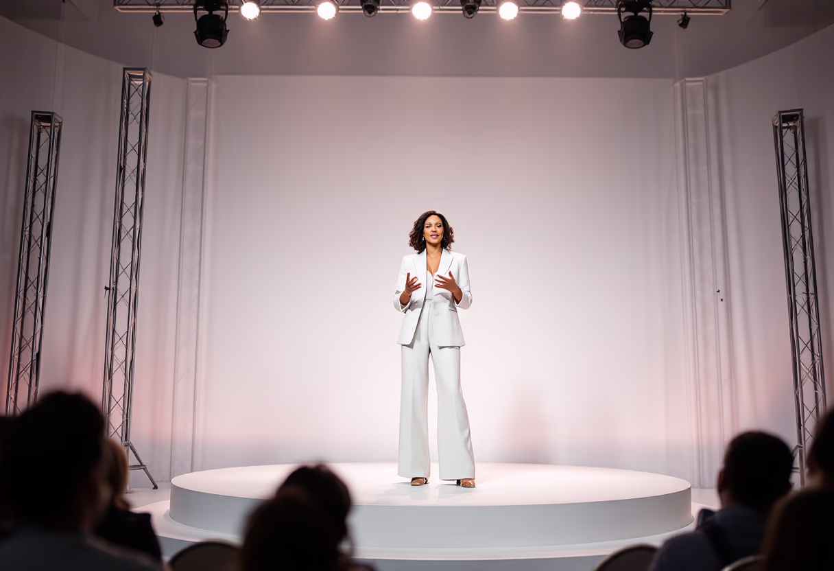image of author speaking at an event