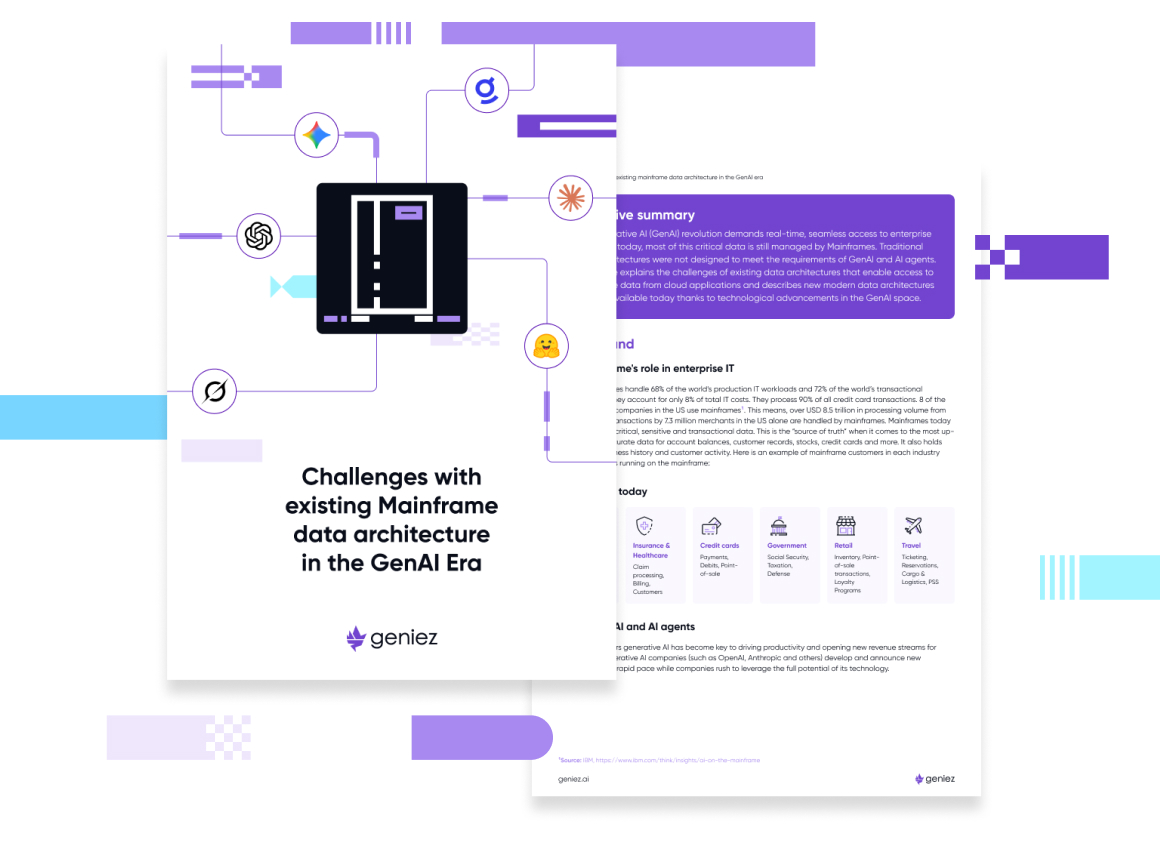 Challenges with
existing Mainframe
data architecture
in the GenAI Era