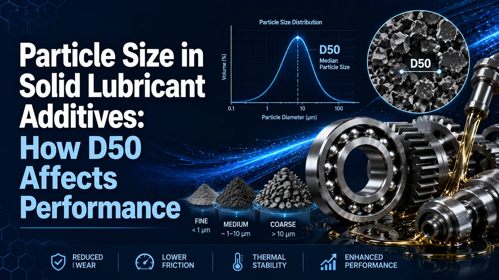 Particle Size in Solid Lubricant Additives: How D50 Affects Performance