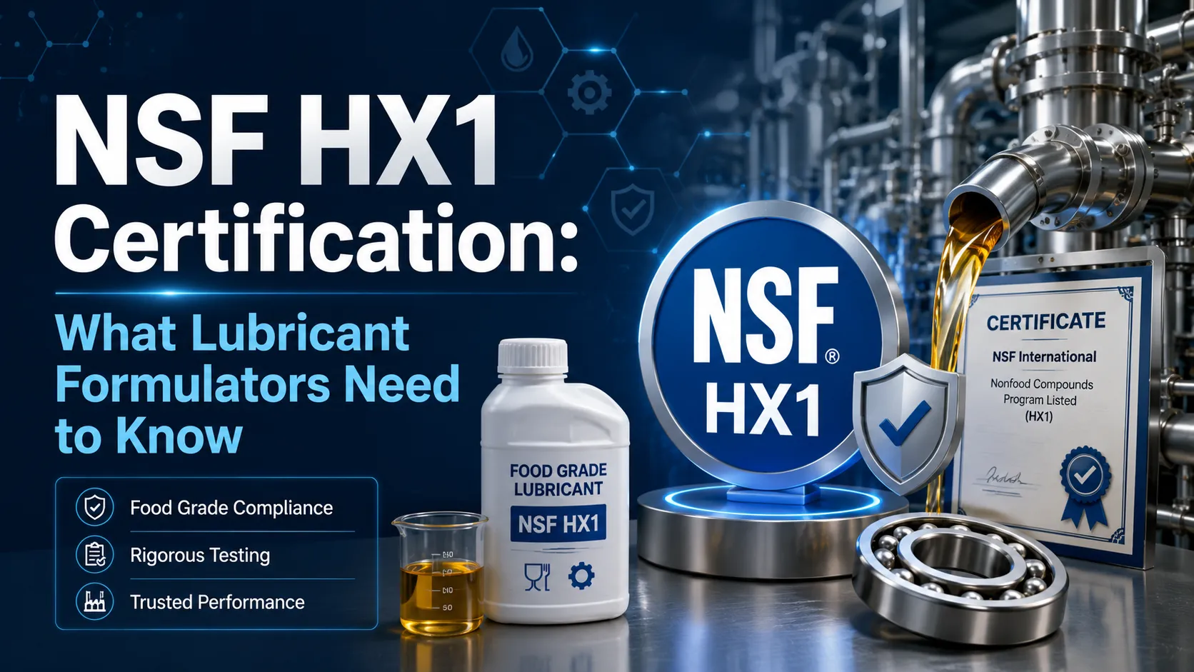 NSF HX1 Certification: What Lubricant Formulators Need to Know
