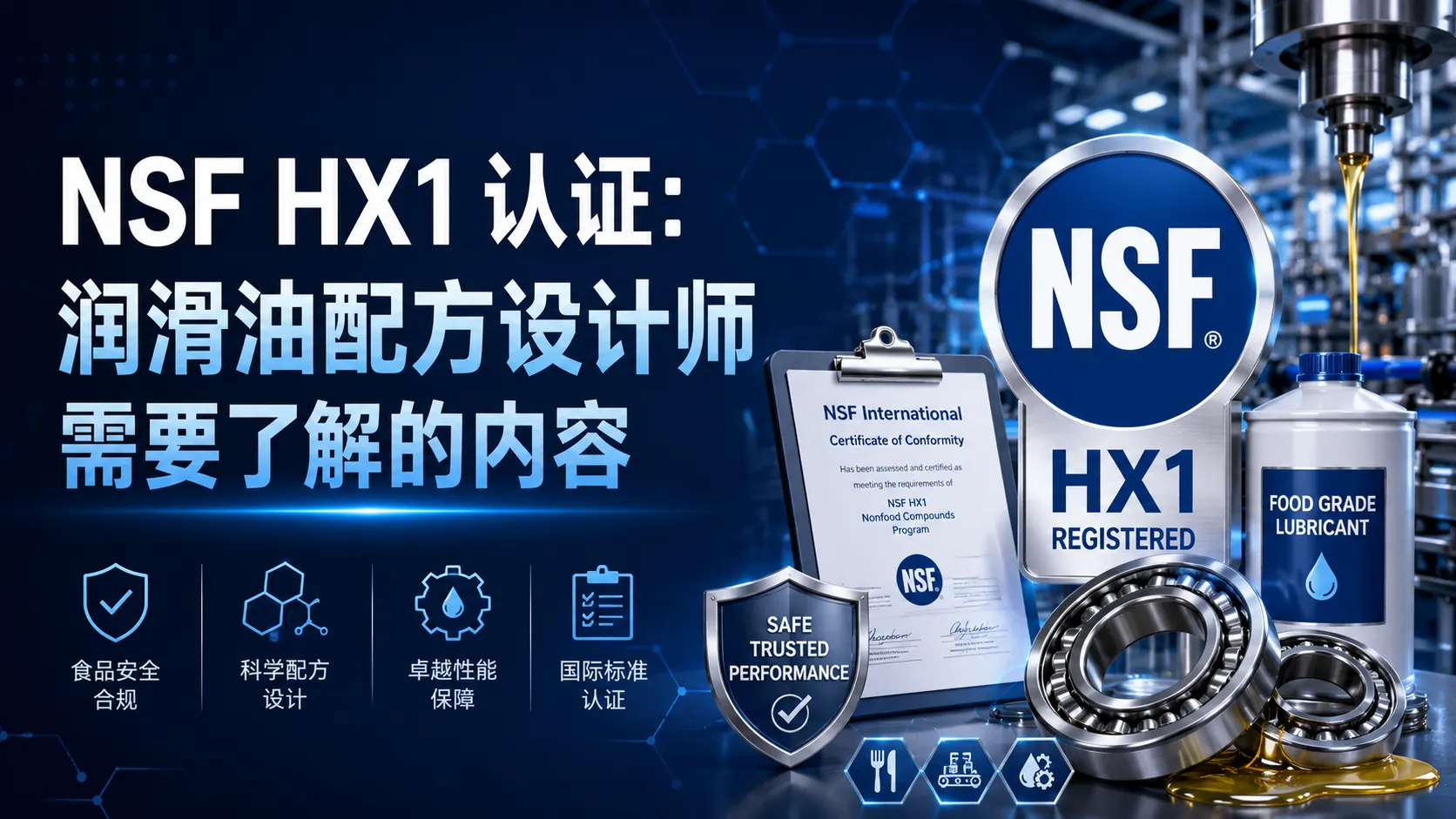 NSF HX1 认证：润滑油配方设计师需要了解的内容