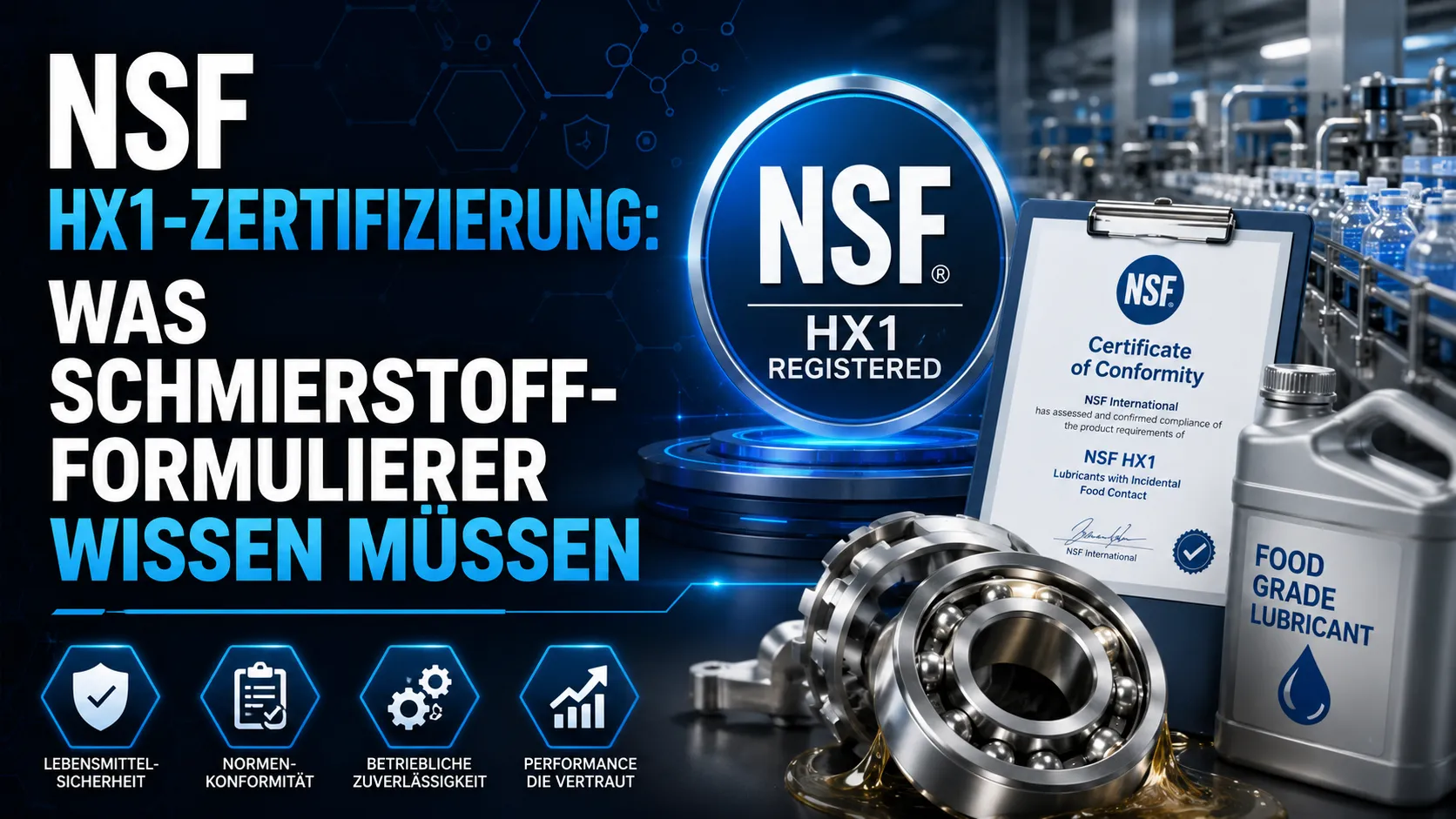 NSF HX1-Zertifizierung: Was Schmierstoffformulierer wissen müssen