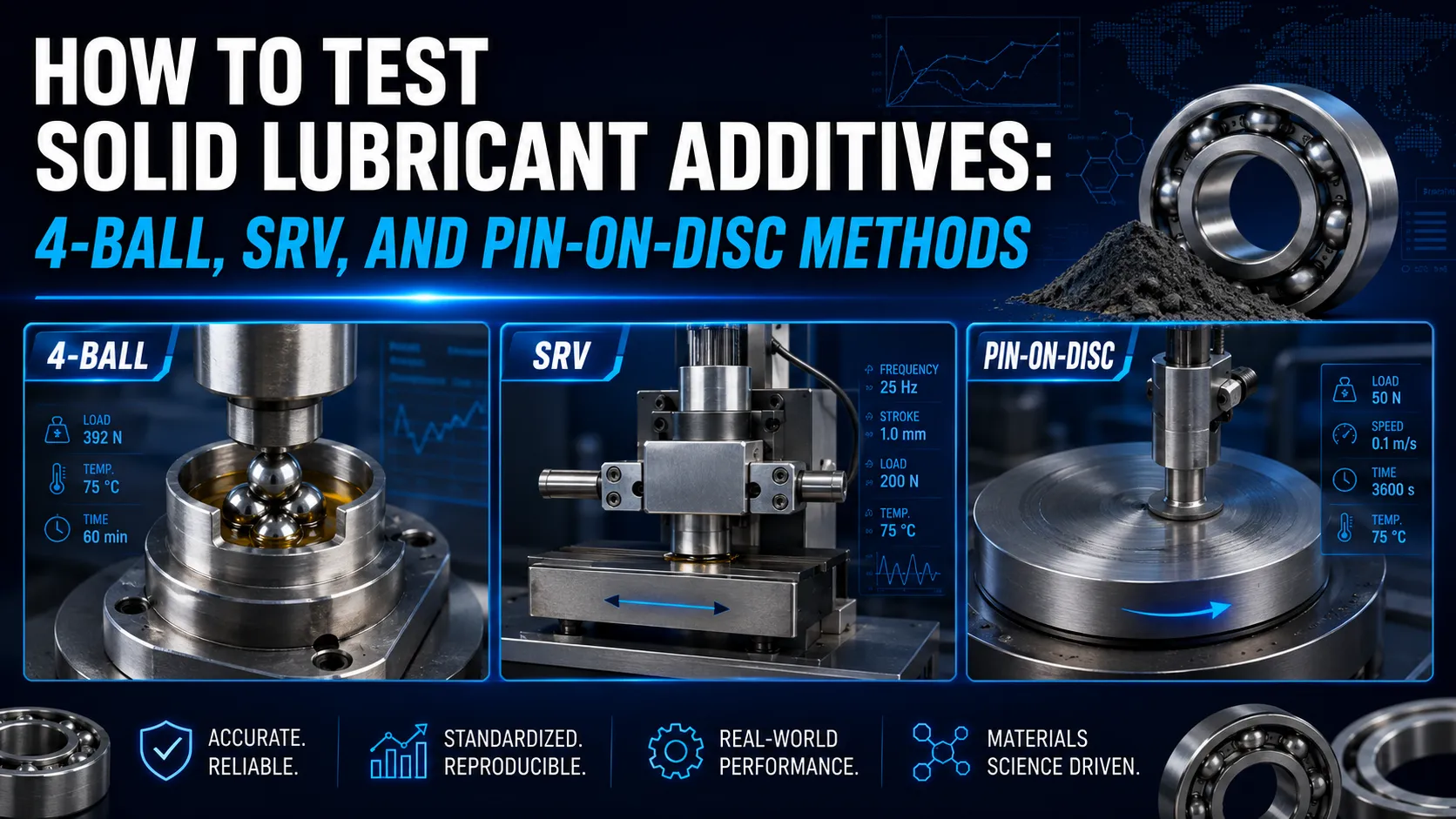 How to Test Solid Lubricant Additives: 4-Ball, SRV, and Pin-on-Disc Methods