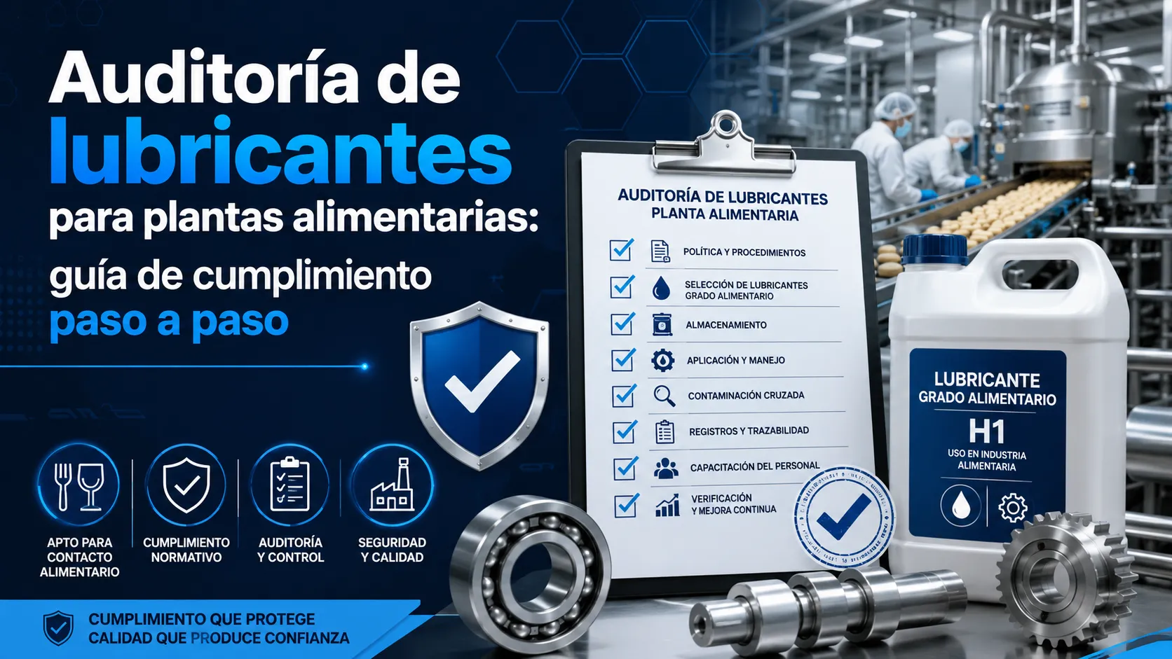 Auditoría de lubricantes para plantas alimentarias: guía de cumplimiento paso a paso
