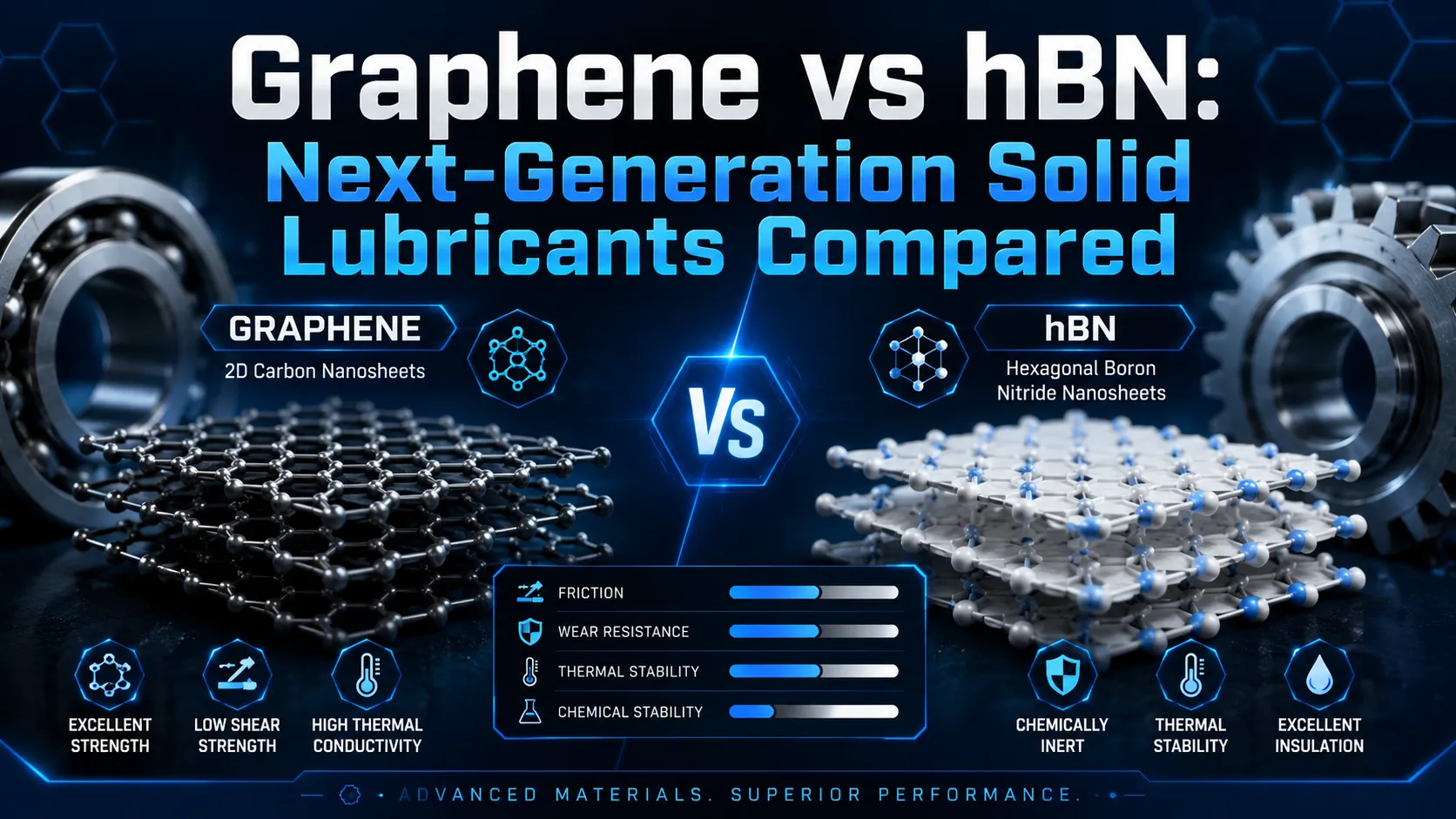 Graphene vs hBN: Next-Generation Solid Lubricants Compared