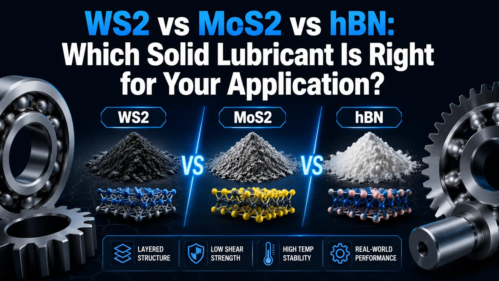 WS2 vs MoS2 vs hBN: Which Solid Lubricant Is Right for Your Application?