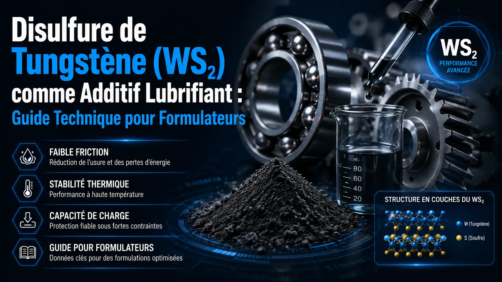Disulfure de Tungstène (WS2) comme Additif Lubrifiant : Guide Technique pour Formulateurs