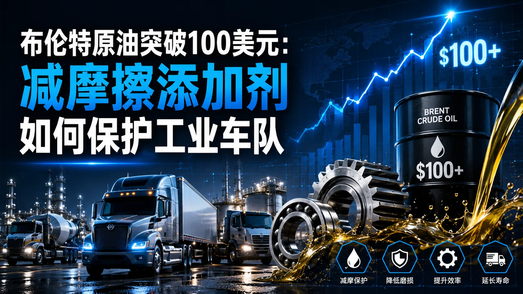 布伦特原油突破100美元：减摩擦添加剂如何保护工业车队