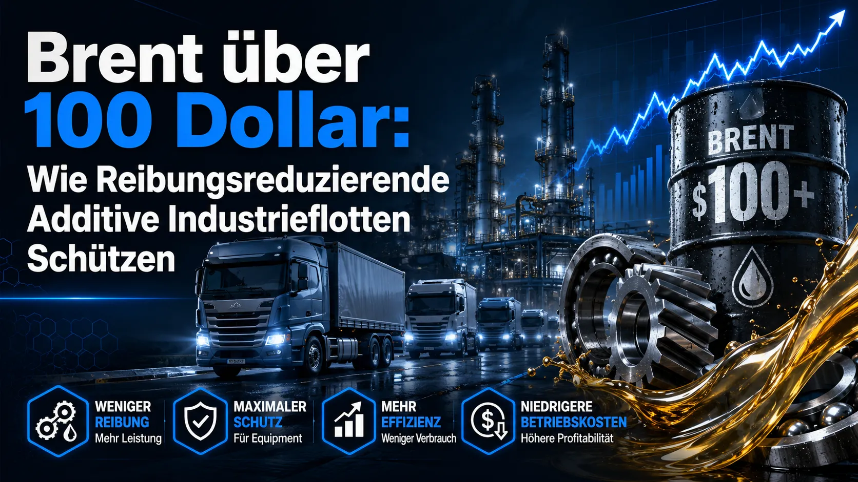 Brent über 100 Dollar: Wie Reibungsreduzierende Additive Industrieflotten Schützen