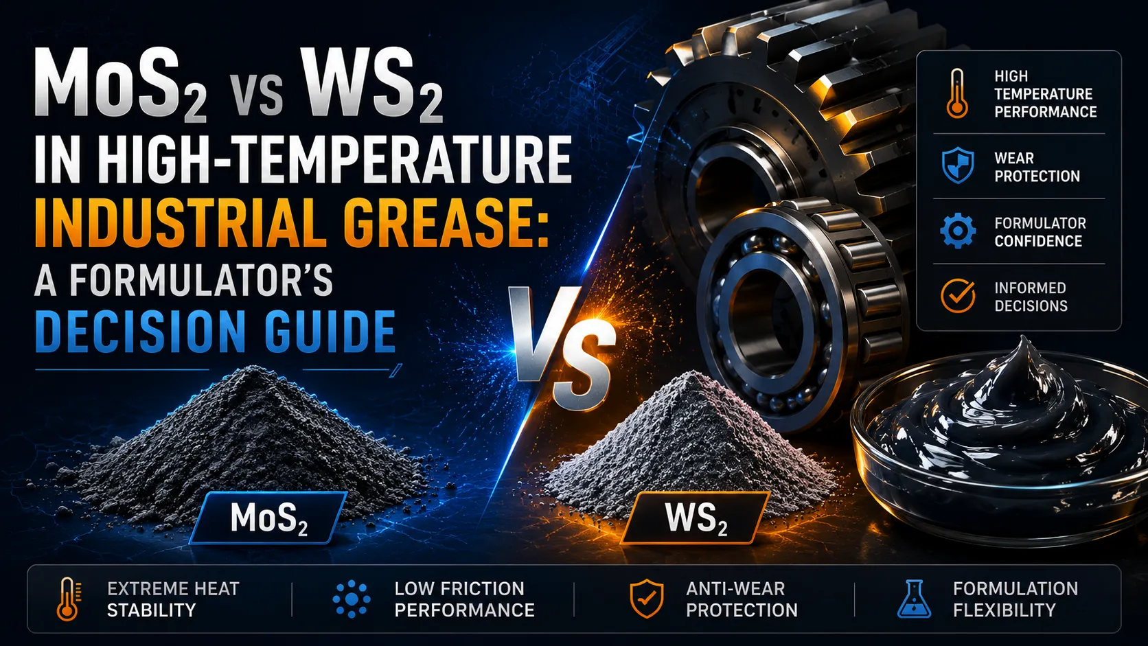 MoS2 vs WS2 in High-Temperature Industrial Grease: A Formulator’s Decision Guide