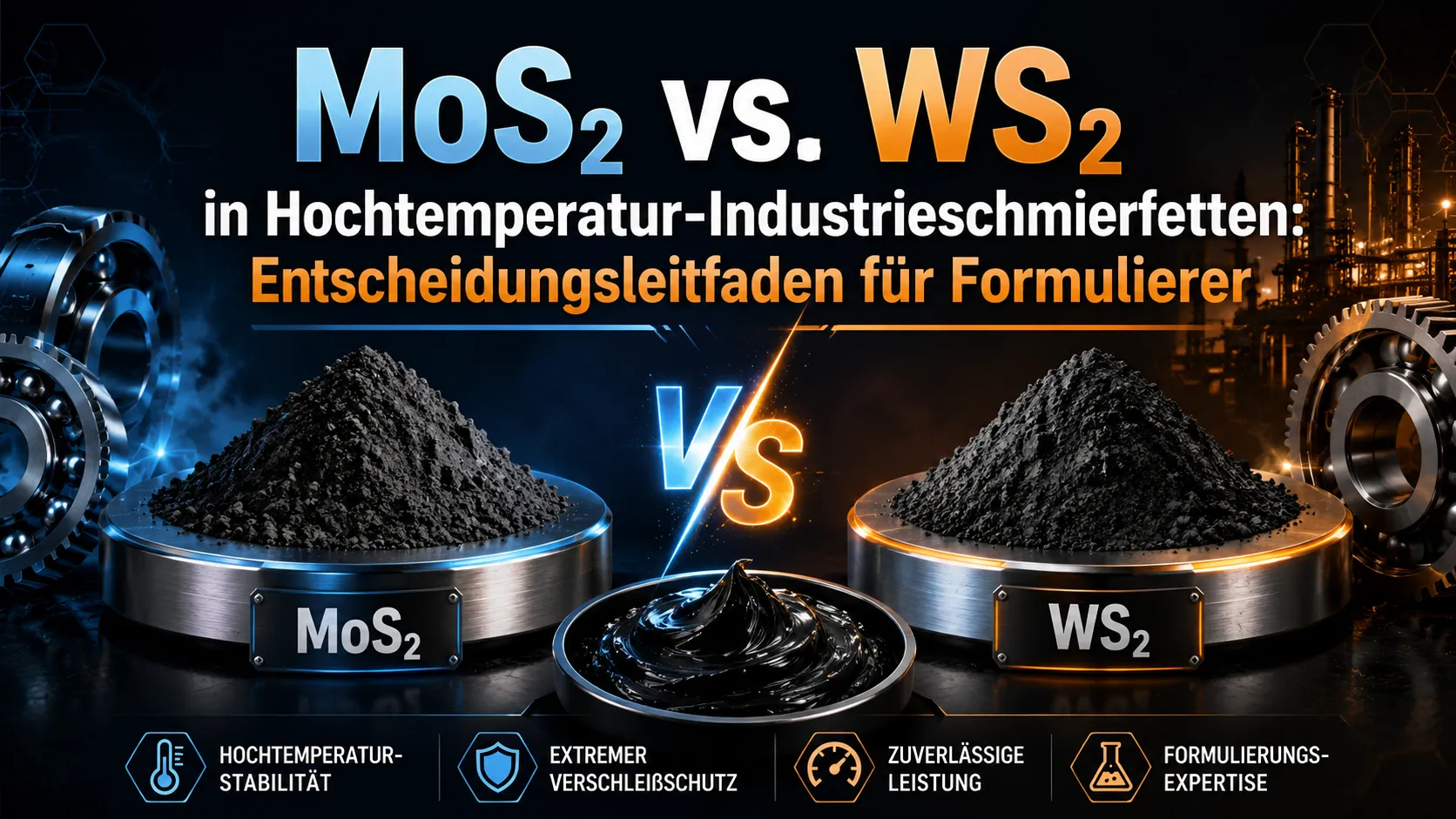MoS₂ vs. WS₂ in Hochtemperatur-Industrieschmierfetten: Entscheidungsleitfaden für Formulierer