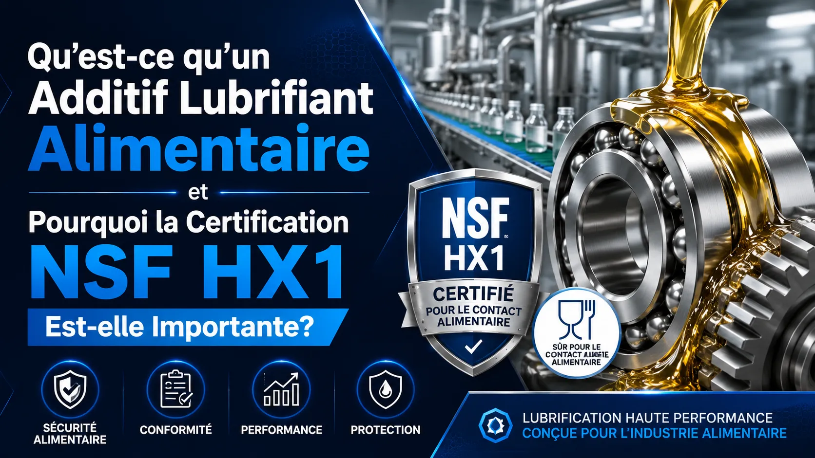 Qu’est-ce qu’un Additif Lubrifiant Alimentaire et Pourquoi la Certification NSF HX1 Est-elle Importante?