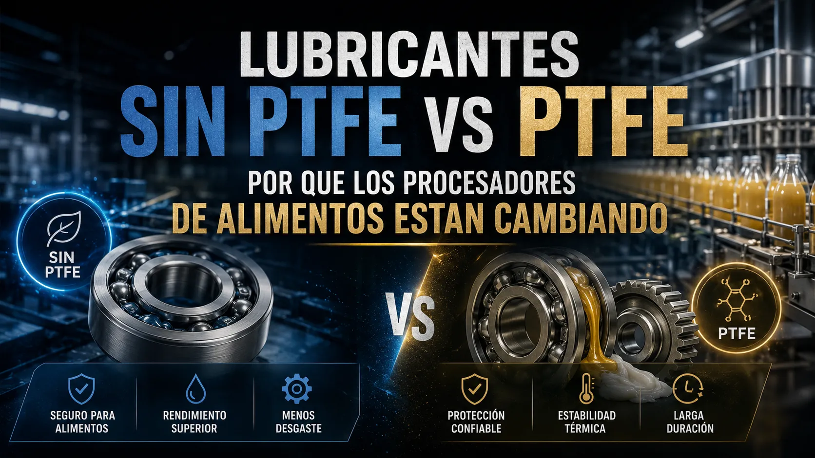 Lubricantes Sin PTFE vs PTFE: Por Que los Procesadores de Alimentos Estan Cambiando