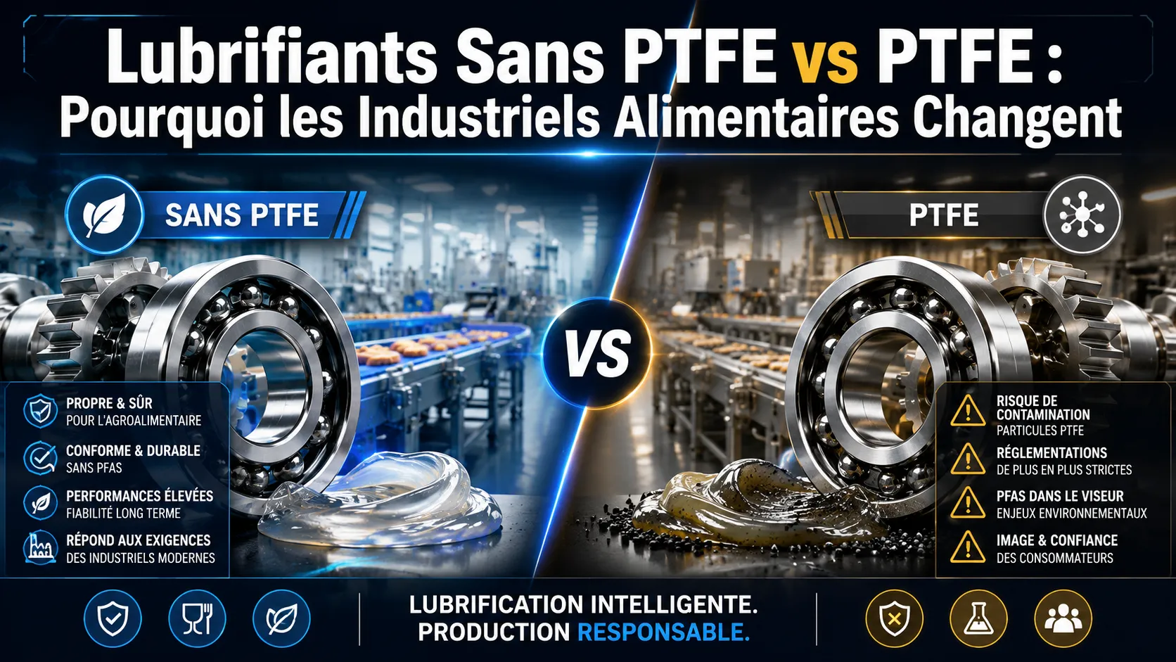 Lubrifiants Sans PTFE vs PTFE : Pourquoi les Industriels Alimentaires Changent
