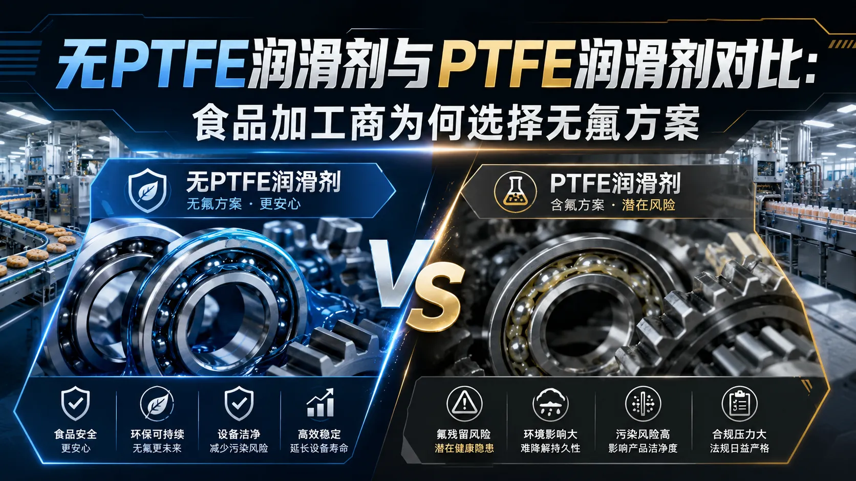 无PTFE润滑剂与PTFE润滑剂对比：食品加工商为何选择无氟方案