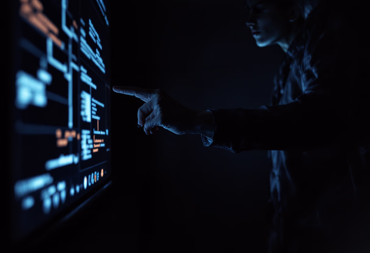 image of teacher using a smartboard (for a edtech)