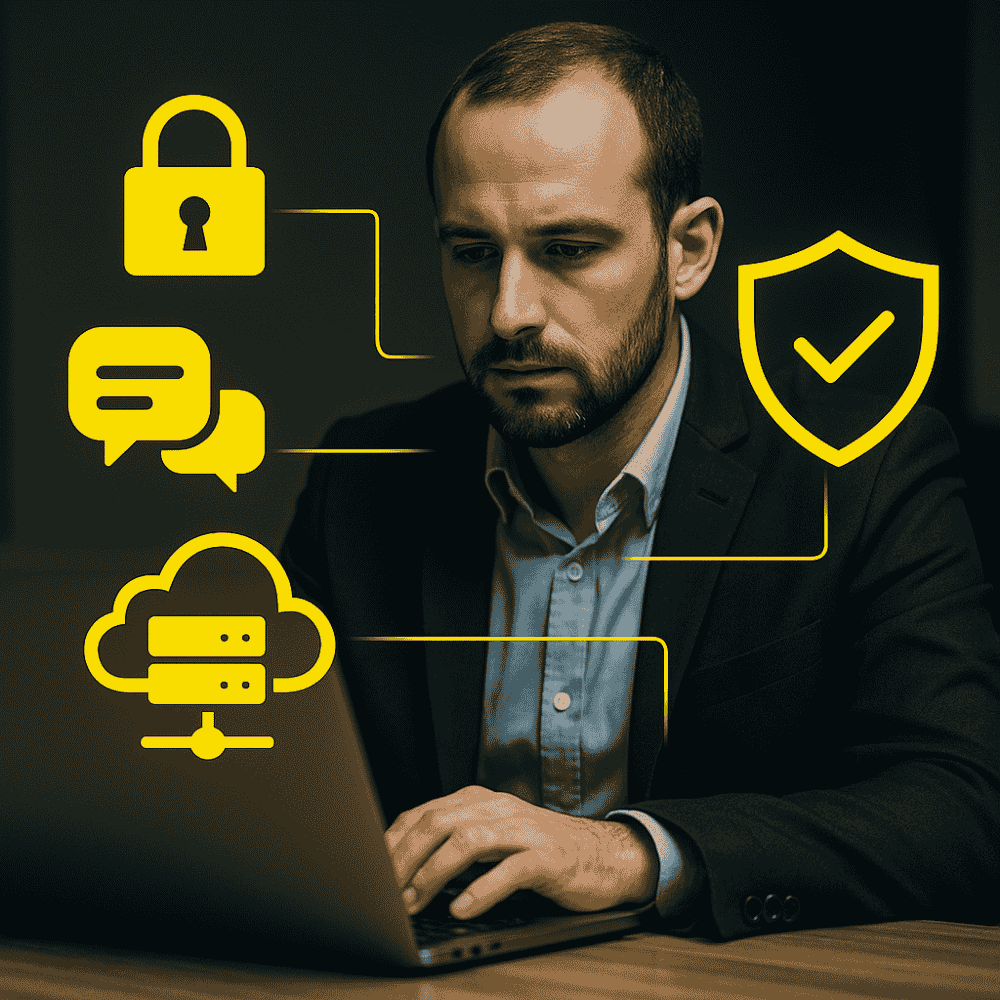 mann am laptop, datenschutz konforme nutzung von GPT