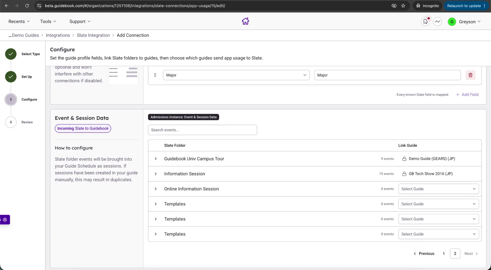 Event & Session Data mappings for the App Usage integration