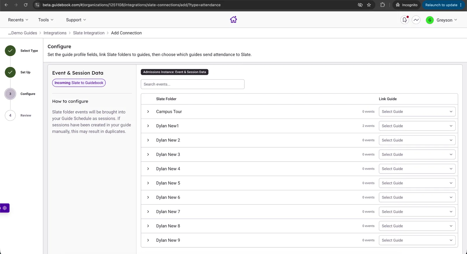 Event & Session Data mappings for the Attendance integration