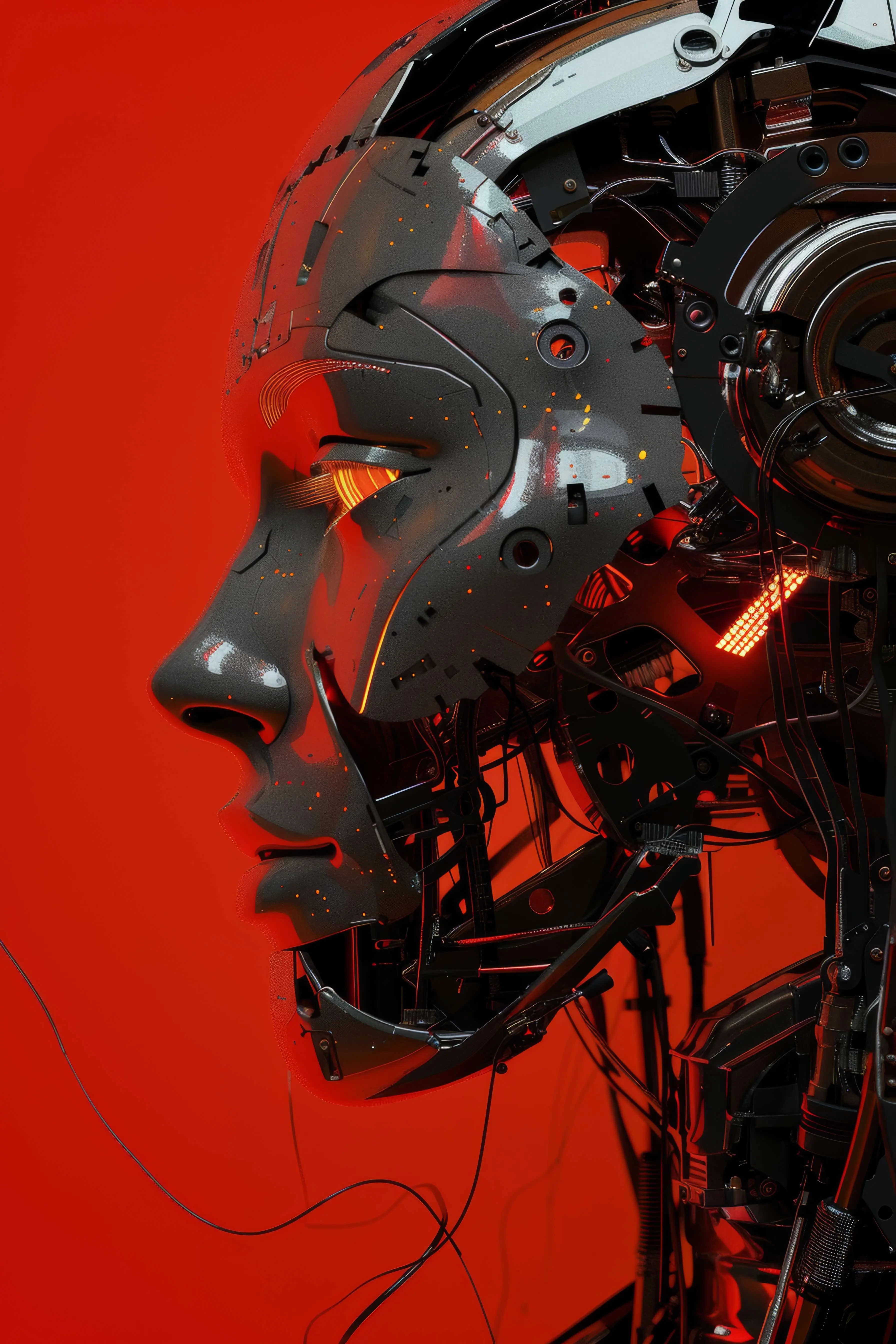 closeup_futuristic_robotic_head_against_vibrant_red_background_showcasing