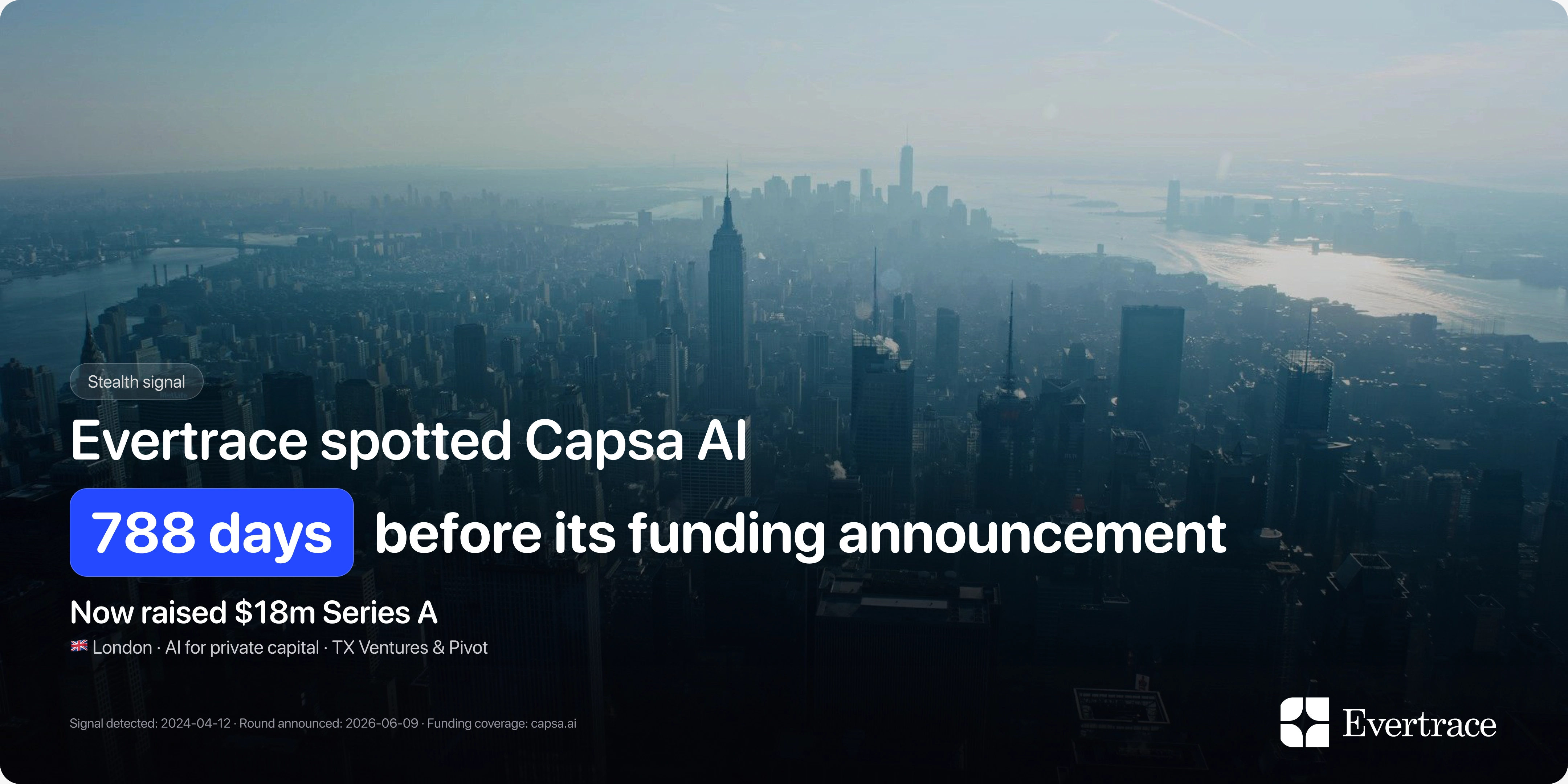 Capsa AI raises $18m: spotted by Evertrace 788 days earlier