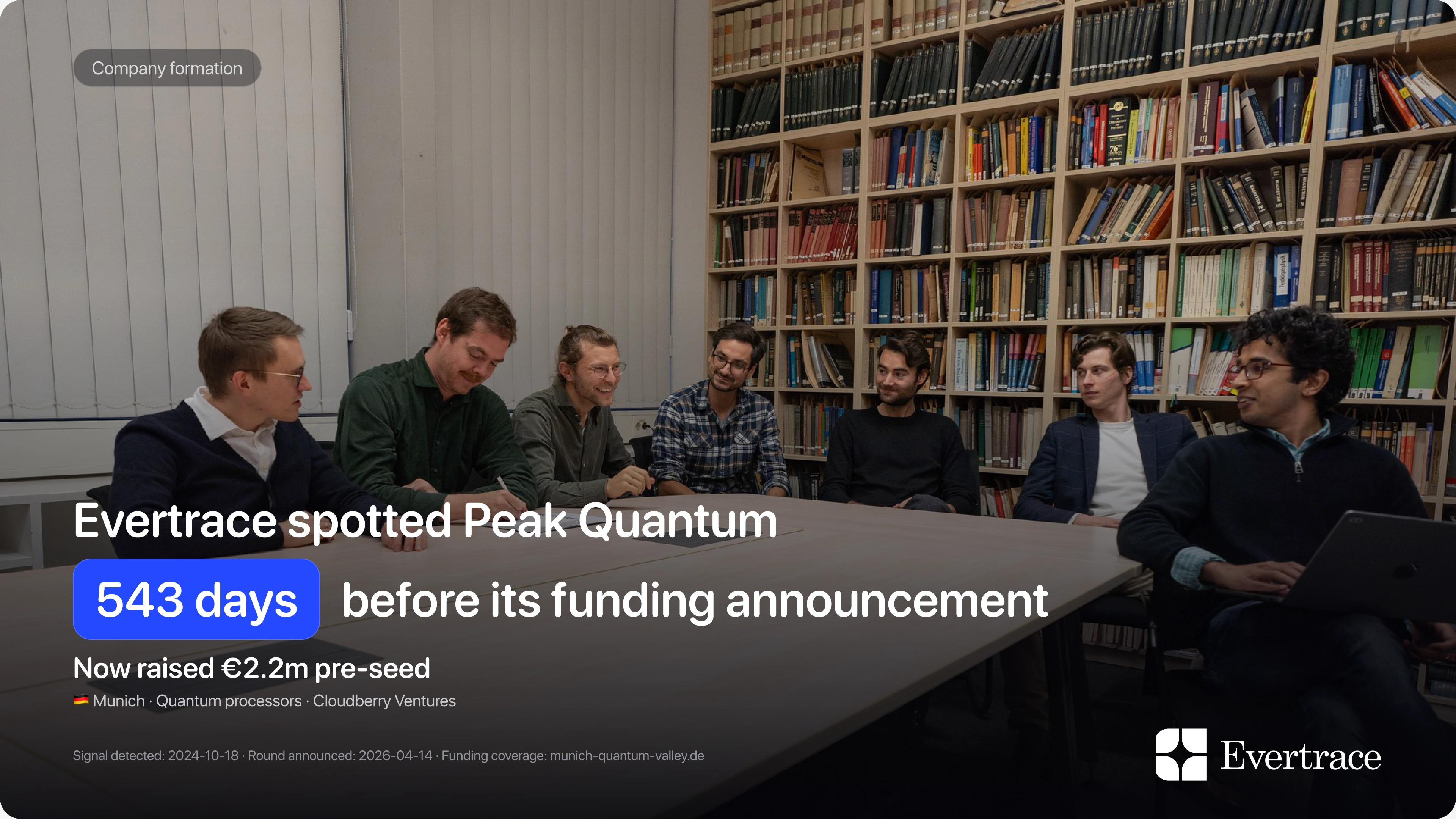 Peak Quantum raises €2.2m: Evertrace spotted Alexander Schult 543 days earlier