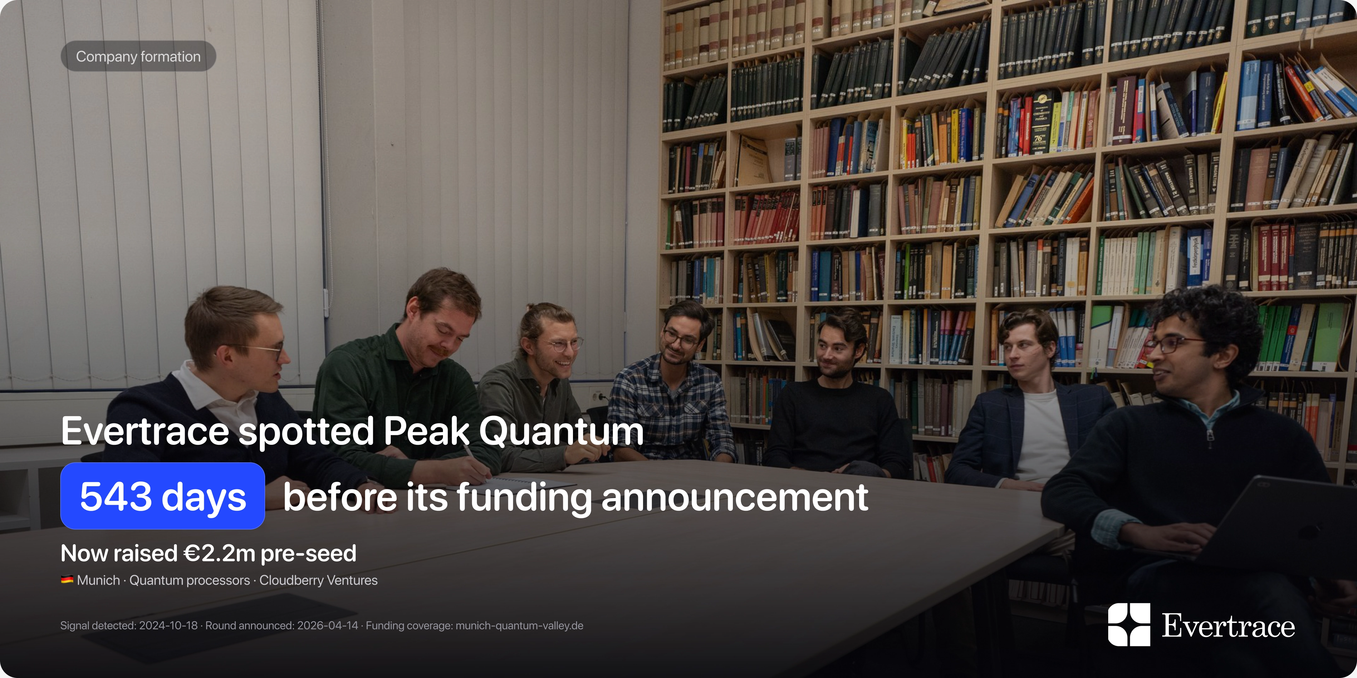 Peak Quantum raises €2.2m: Evertrace spotted Alexander Schult 543 days earlier
