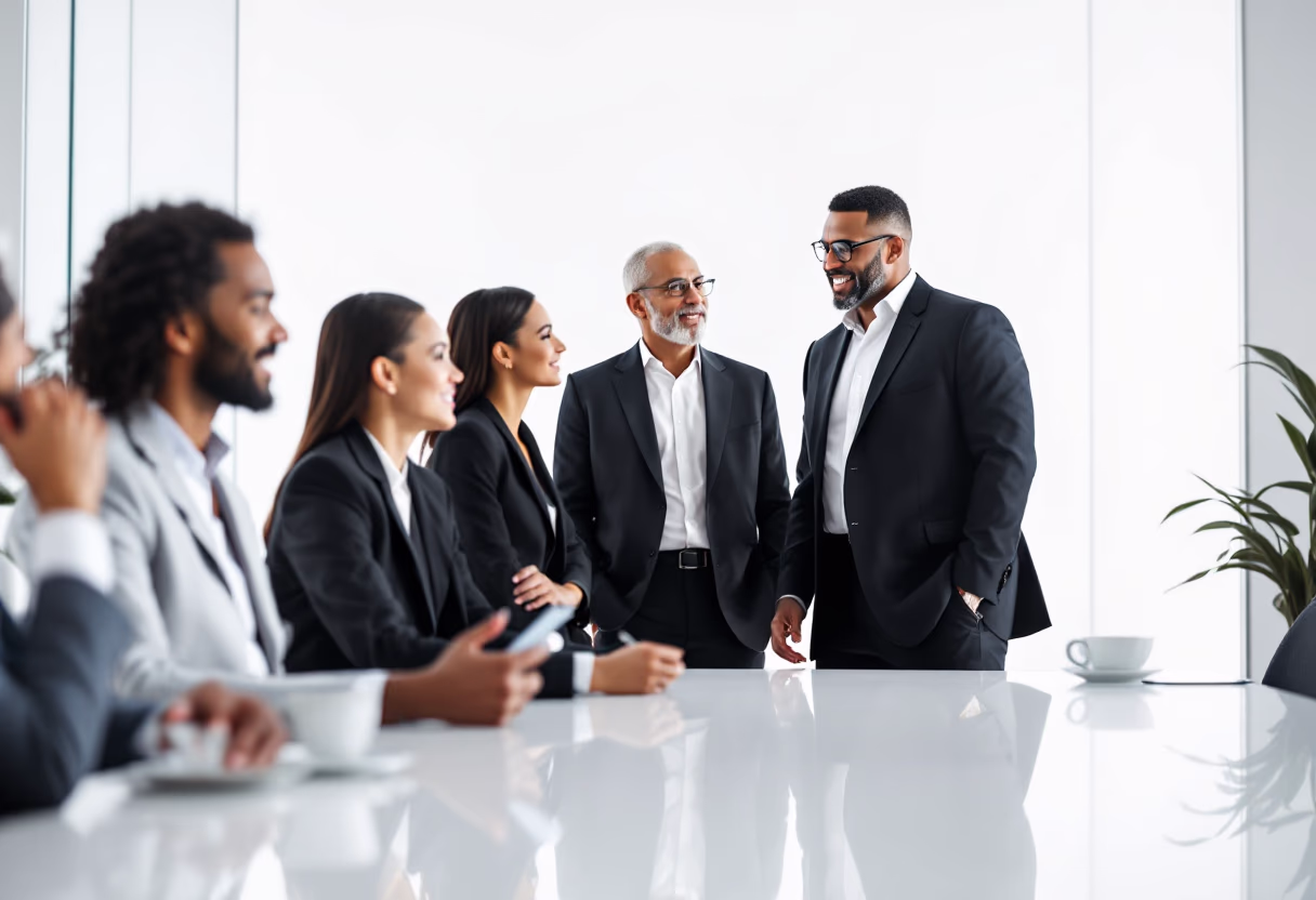 image of consulting firm executives in a meeting room