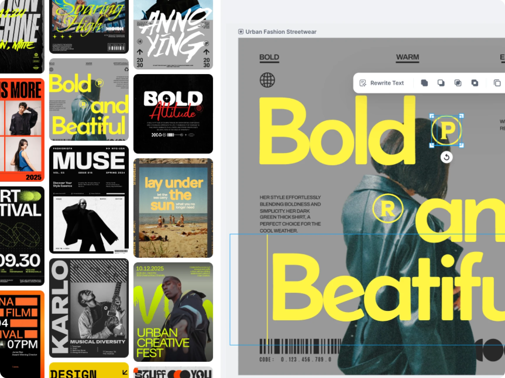 Customisable templates image