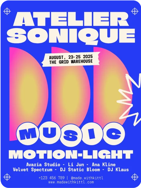 Atelier Sonique Minimalist Maximalism Poster Design Template